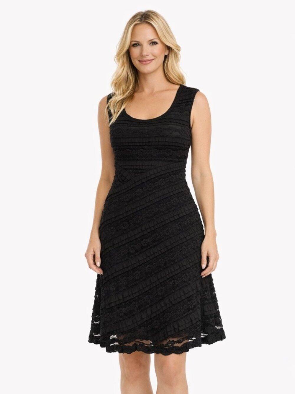 Max Studio Black Textured Dress M – EUC, Chic Sleeveless Fit